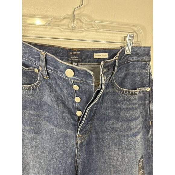 J. Crew Vintage Wide Leg 27 Tall Button Fly Blue NWT - Picture 6 of 13